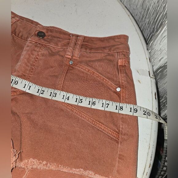 PAIGE Brown Jean Shorts Relaxed Fit Mid-Thigh - Picture 6 of 11